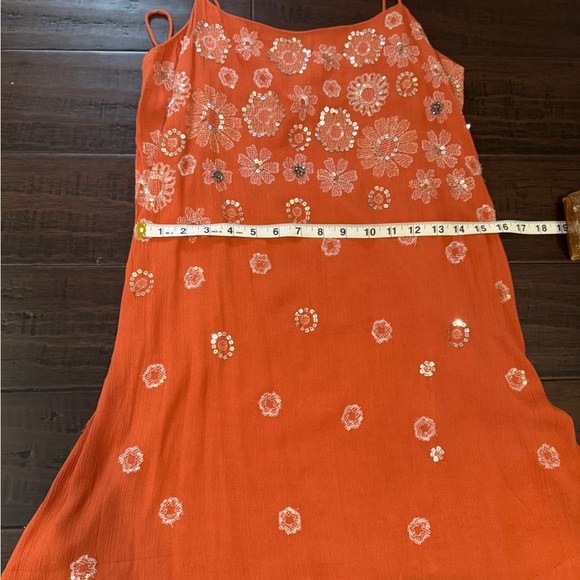 NWT Revolve Free people Azelia Rust Floral Embellished Slip Dress boho feminine - Picture 8 of 11